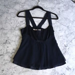 Stunning DVF midnight blue top with racer back